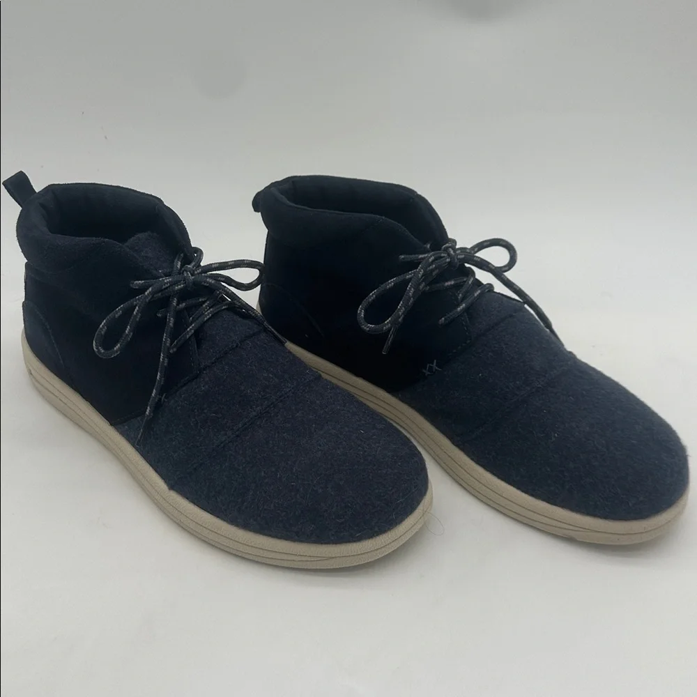 Lamo Koen Mid Navy Blue Chukka Boots Men's Size 12 Wool Suede Lace Up